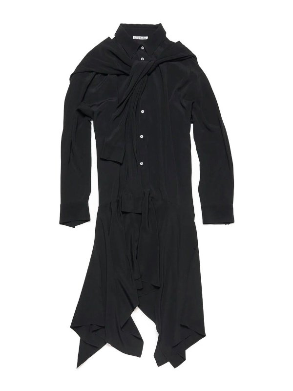 Acne Studios: knee length dresses - Black dress