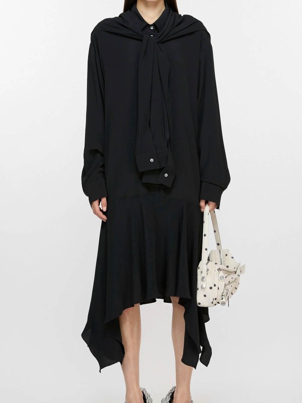 Acne Studios: knee length dresses online - Black dress
