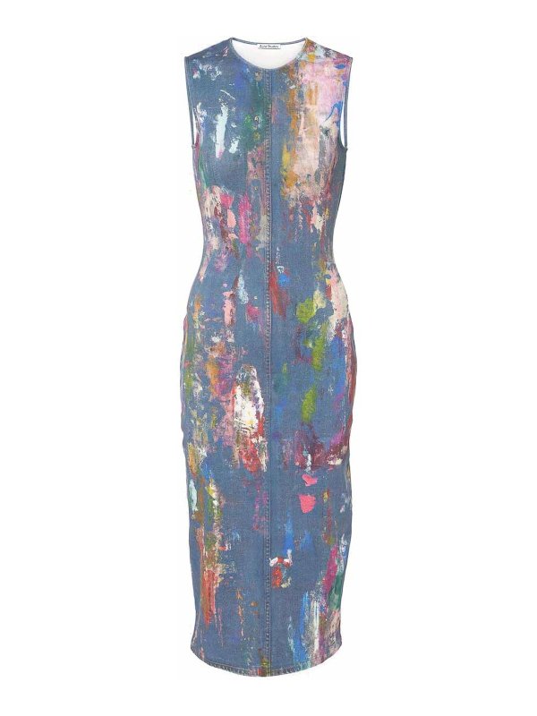 Acne Studios: abiti al ginocchio - vestito in denim