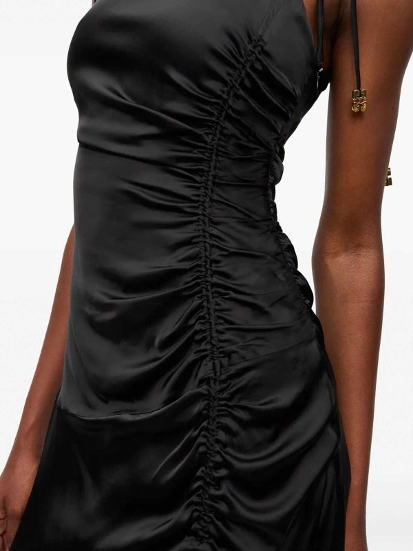 GANNI buy online Solido abito lungo radicato in raso