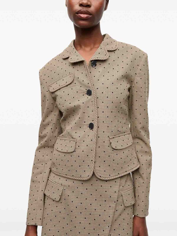 GANNI: blazers online - Flock Check Suiting Blazer