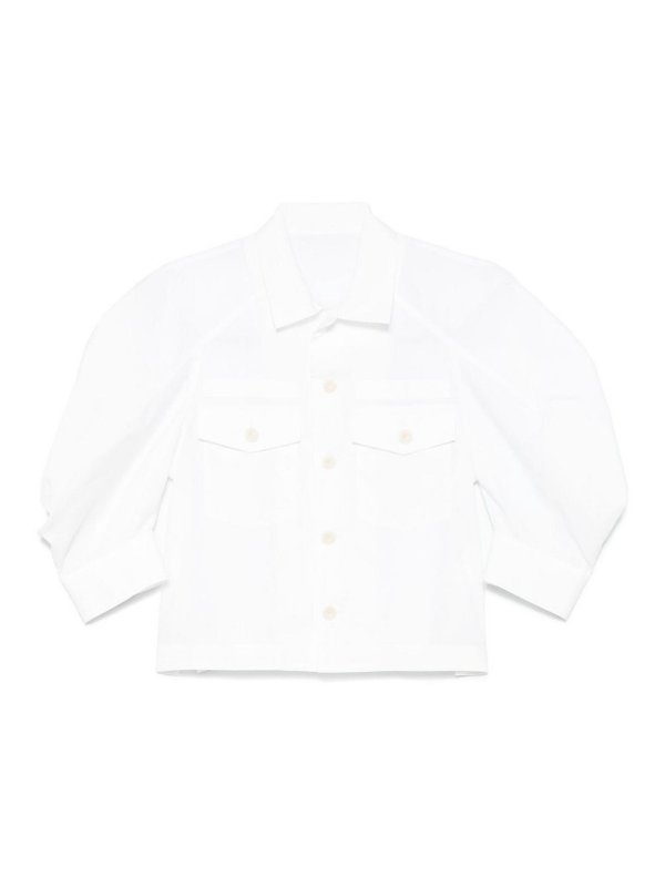 Sacai: camicie - Camicia popin di cotone