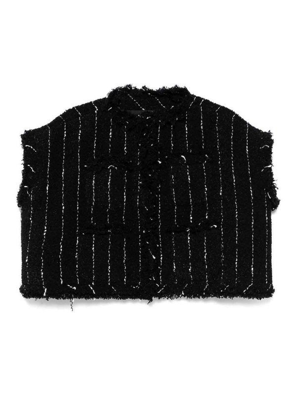 Sacai: Gilets tricot - Gilet - Noir