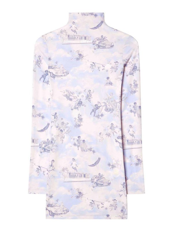 OFF-WHITE: ショートドレス - ショートドレス - ライトブルー