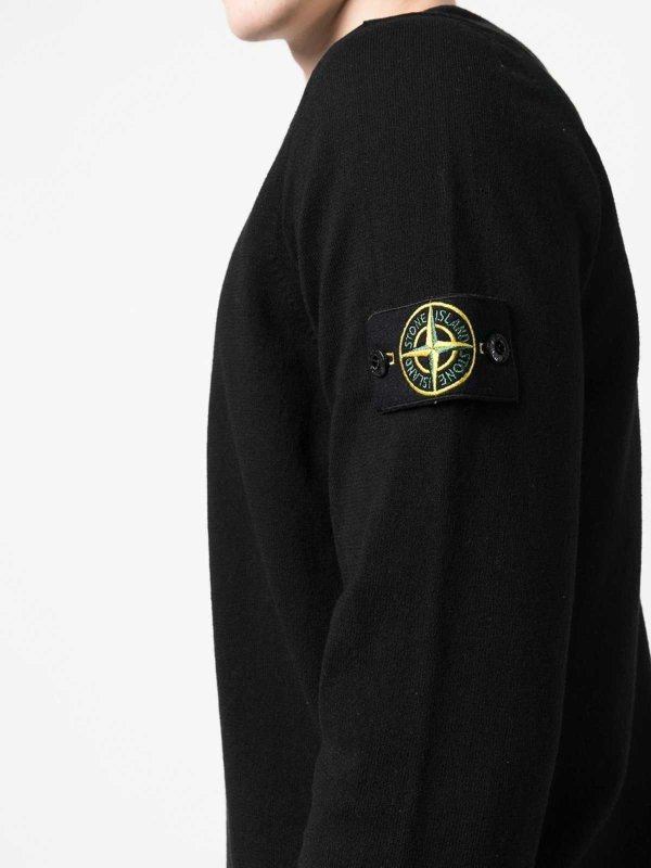 クルーネック - 黒 shop online: STONE ISLAND