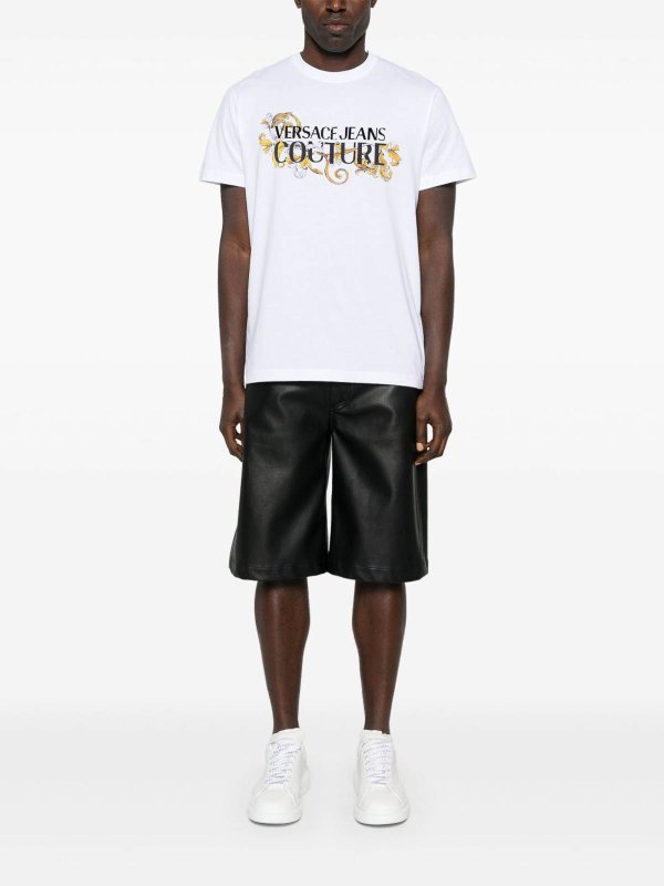 White T-Shirt With Front Logo shop online: VERSACE JEANS