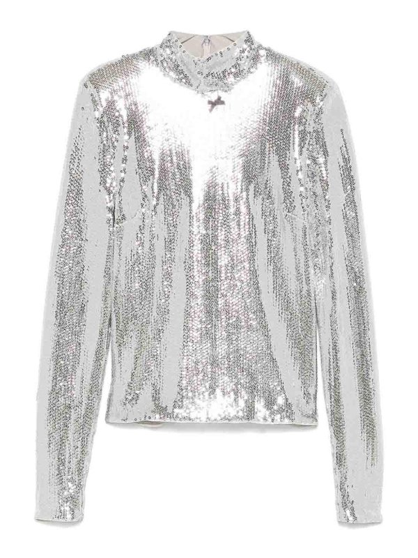 ROTATE Birger Christensen: Tops & Tank tops - High-Neck Sequin Top