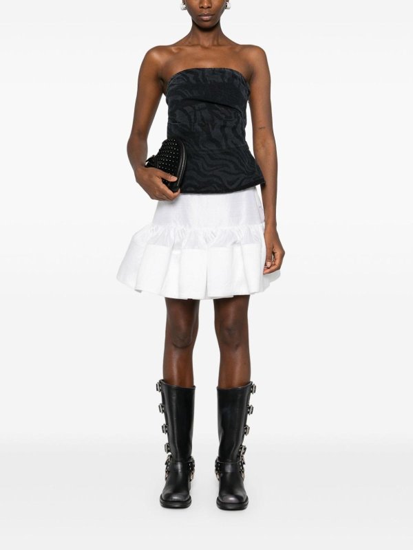 The Best Shops ROTATE Birger Christensen: Tops & Tank tops - Zebra Print Cotton Denim Top