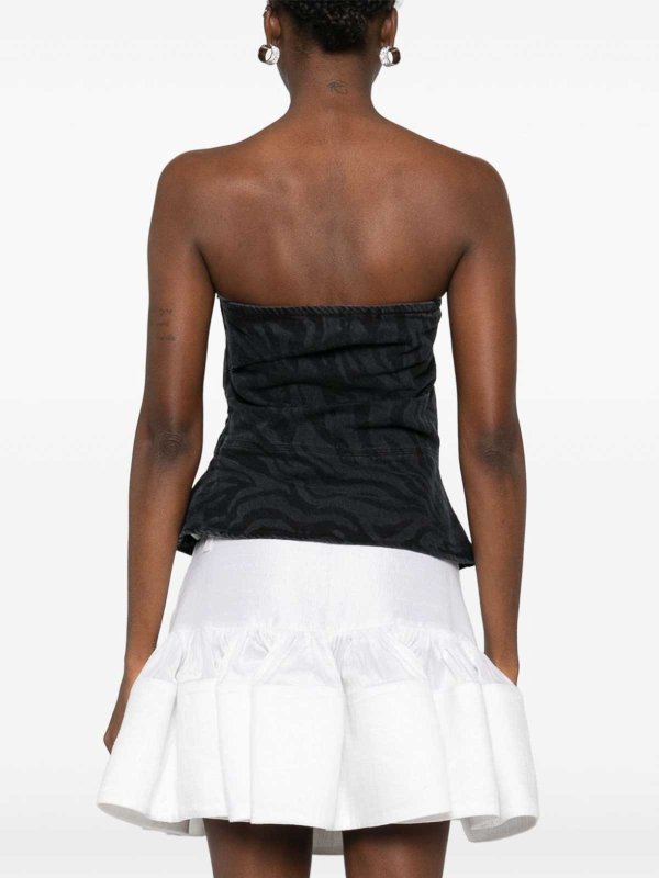 Zebra Print Cotton Denim Top shop online: ROTATE Birger Christensen