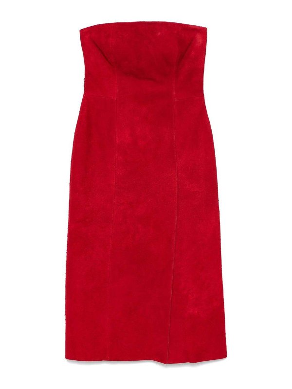 ALEXANDER MCQUEEN: ニーレングスドレス - 膝丈ドレス - 赤