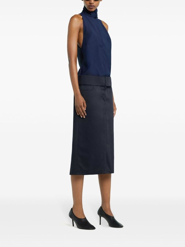 The Best Shops Courreges: ニーレングススカート＆ミディ丈 - 膝丈/ミディスカート - ブルー