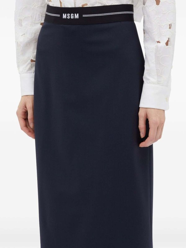 m.s.g.m.: Knielange und Midi Röcke online - Midirock - Blau
