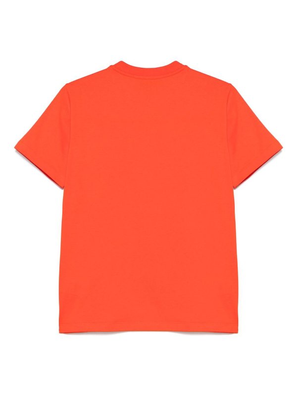 m.s.g.m.: t-shirts online - Red Cotton T-Shirt With White Front Logo
