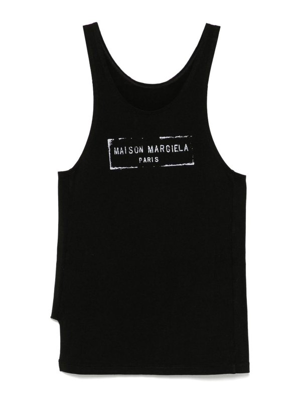 Maison Margiela: Tops und Tank Tops - Schlagjeans - Schwarz