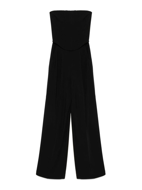 Pinko: jumpsuits - Black Strapless Long Jumpsuit Gallo