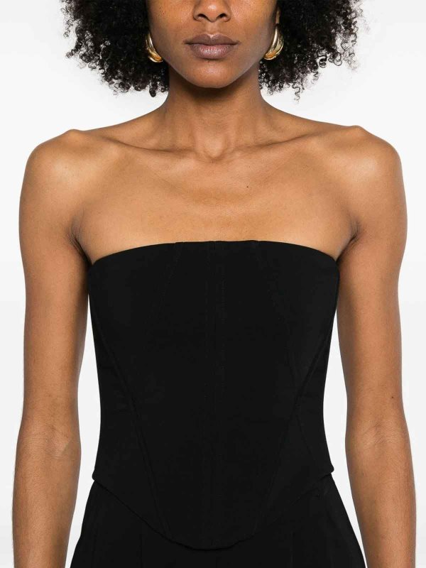 Pinko: jumpsuits online - Black Strapless Long Jumpsuit Gallo
