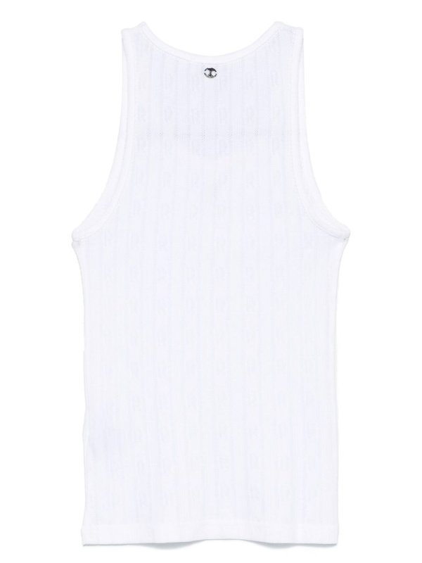 RABANNE: t-shirts online - White Cotton T-Shirt With Silver Logo Plaque