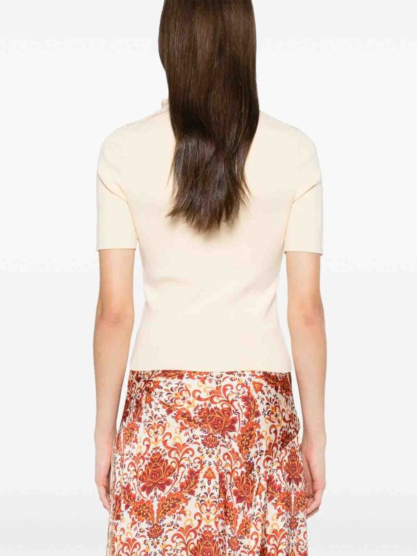 RABANNE buy online T-shirt di seta beige e cotone con catena