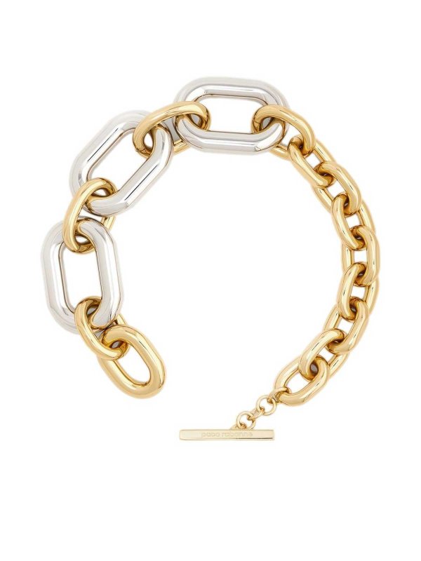 The Best Shops RABANNE: Necklaces & Chokers - Necklace In Silver And Gold-Tone Brass