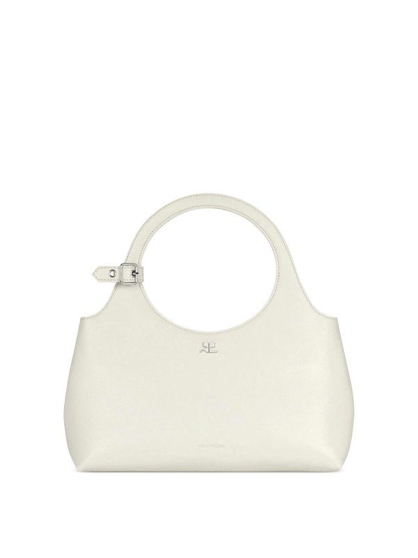 Courreges: Umhängetaschen - Umhängetasche - Creme