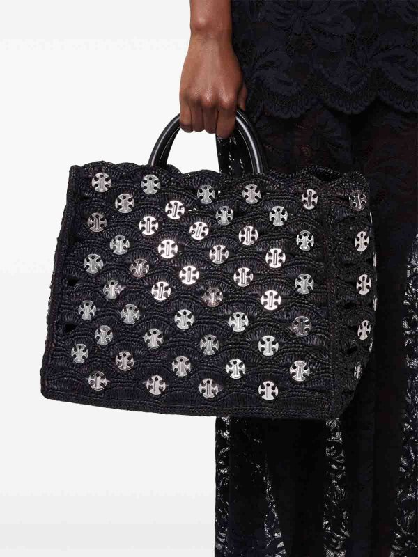 Borsa nera Rafia shop online: RABANNE