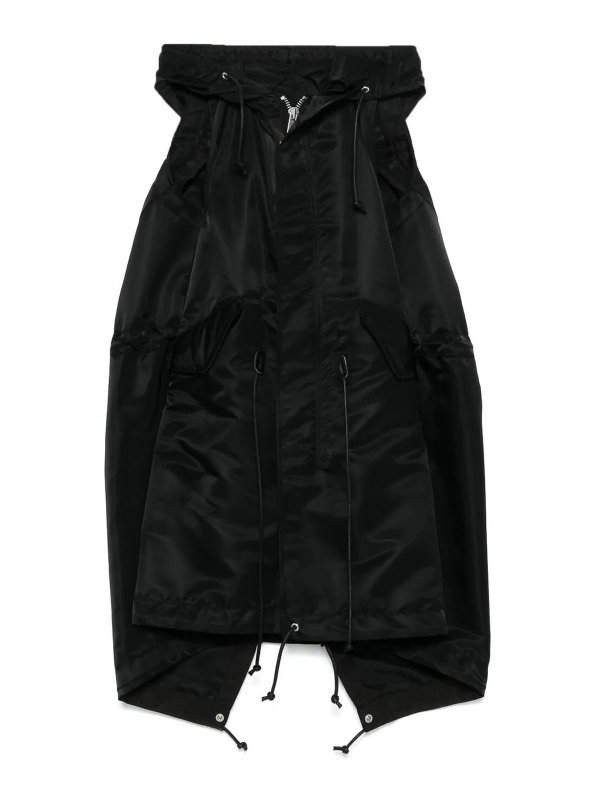 今ならほぼ即納！ Twill Nylon Sacai Hoodie 2507677BLACK | Women - Black - Vest トップス