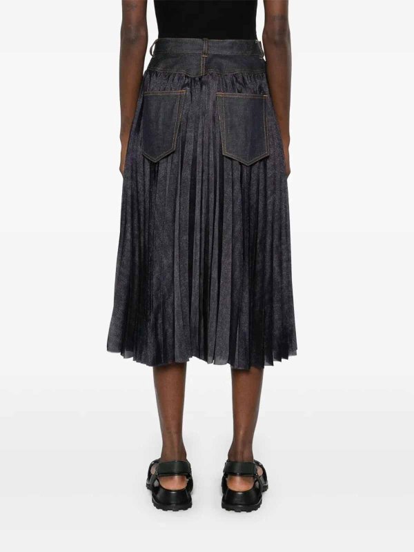 Sacai: Knee length skirts & Midi online - Denim Mix Skirt