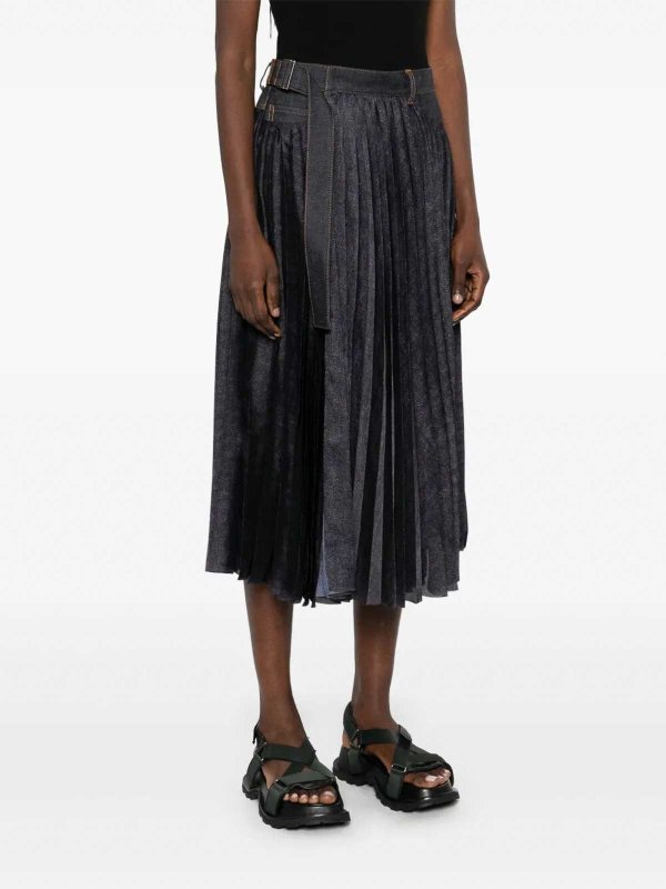 Denim Mix Skirt shop online: Sacai