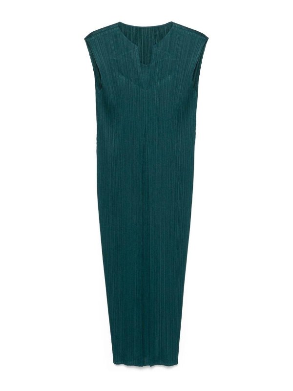 PLEATS PLEASE ISSEY MIYAKE: ニーレングスドレス - 膝丈ドレス - 白