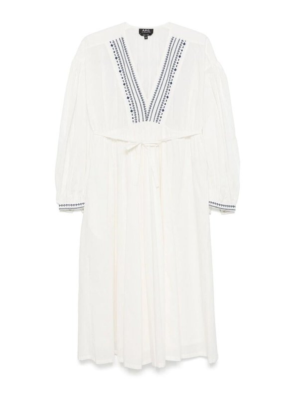 A.P.C.: Robe longueur genou - Robe Au Genou - Blanc