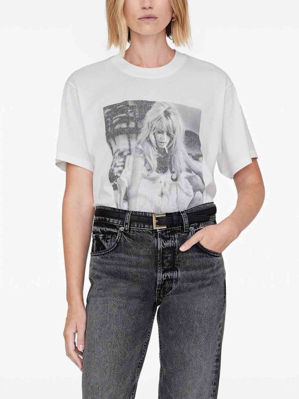 Tシャツ - 白 shop online: ANINE BING