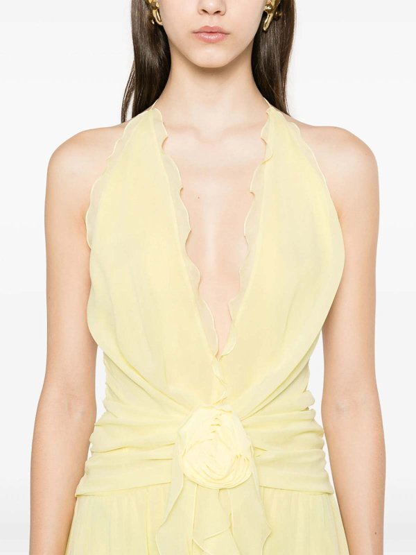 BLUMARINE: Knielange Kleider online - Knielanges Kleid - Gelb