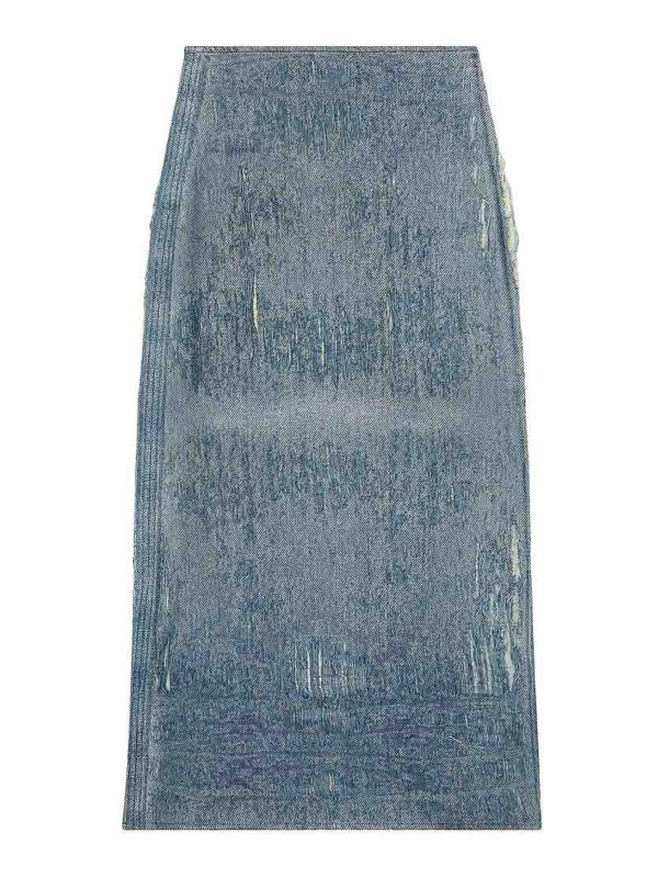 DIESEL: Jupes midi et au genou - Jupe Midi - Bleu