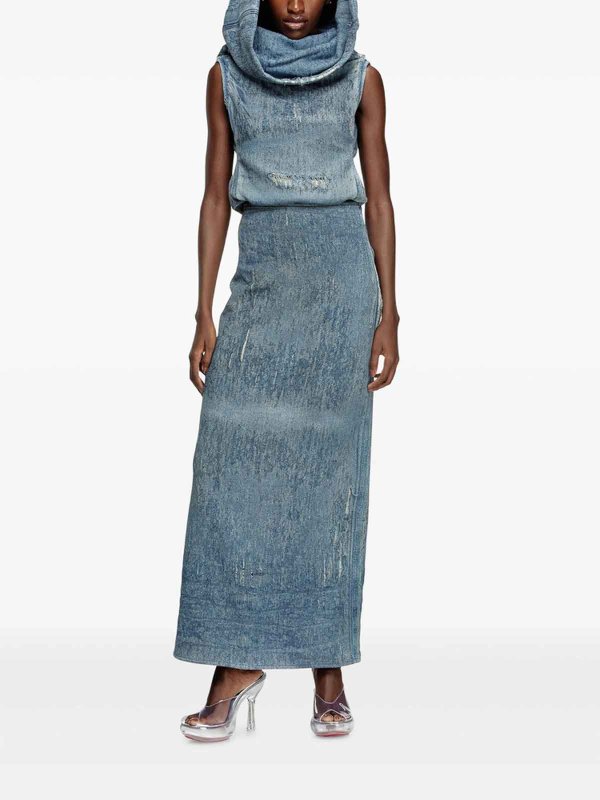 The Best Shops DIESEL: Jupes midi et au genou - Jupe Midi - Bleu