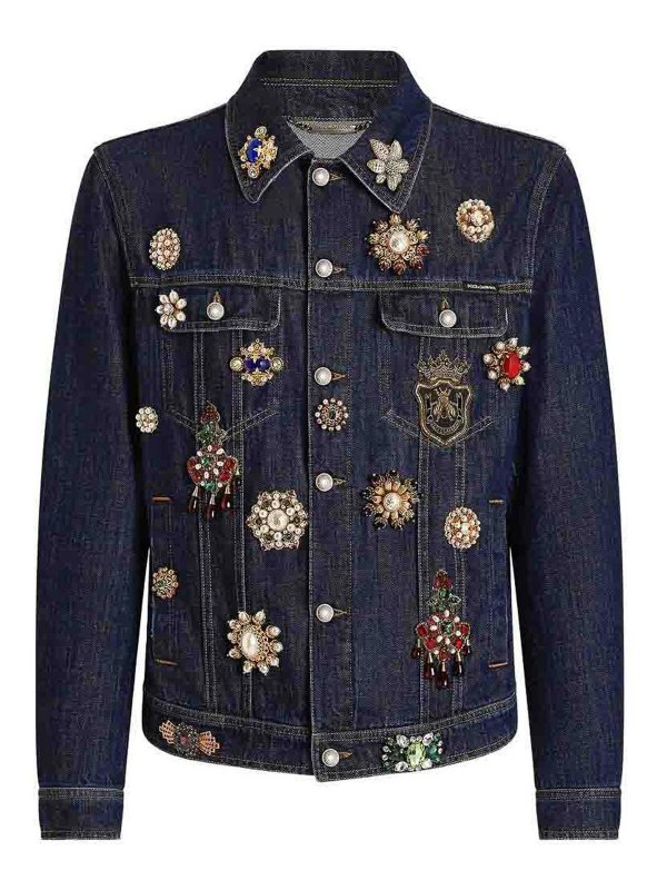 DOLCE & GABBANA: カジュアルジャケット - カジュアルジャケット - ブルー