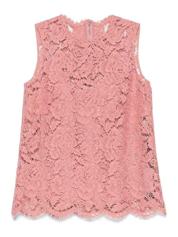 DOLCE & GABBANA: Tops y camisetas sin mangas - Top - Color Carne Y Neutral