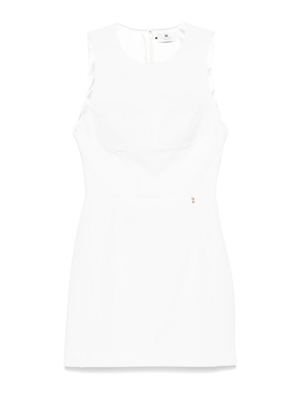 ELISABETTA FRANCHI: Robe longueur genou - Robe Au Genou - Blanc
