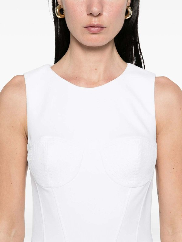 ELISABETTA FRANCHI: Robe longueur genou online - Robe Au Genou - Blanc