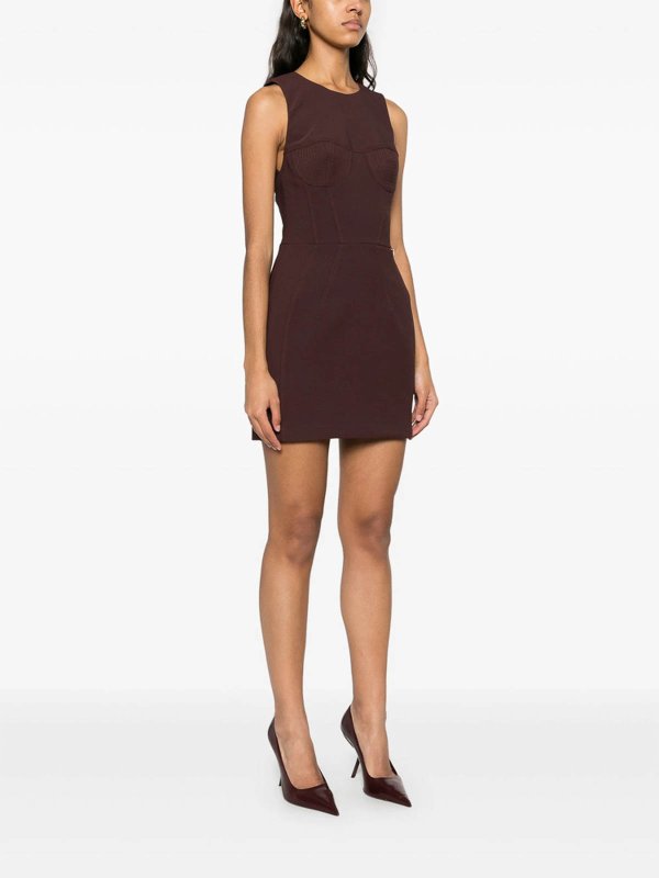 ELISABETTA FRANCHI: ニーレングスドレス online - 膝丈ドレス - ブラウン