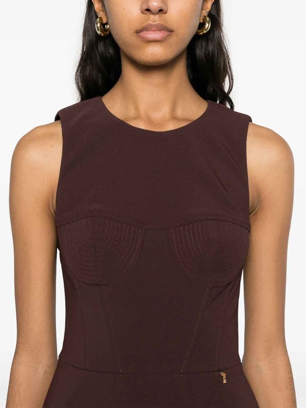 The Best Shops ELISABETTA FRANCHI: ニーレングスドレス - 膝丈ドレス - ブラウン