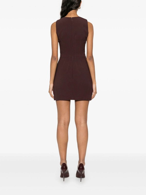 膝丈ドレス - ブラウン shop online: ELISABETTA FRANCHI