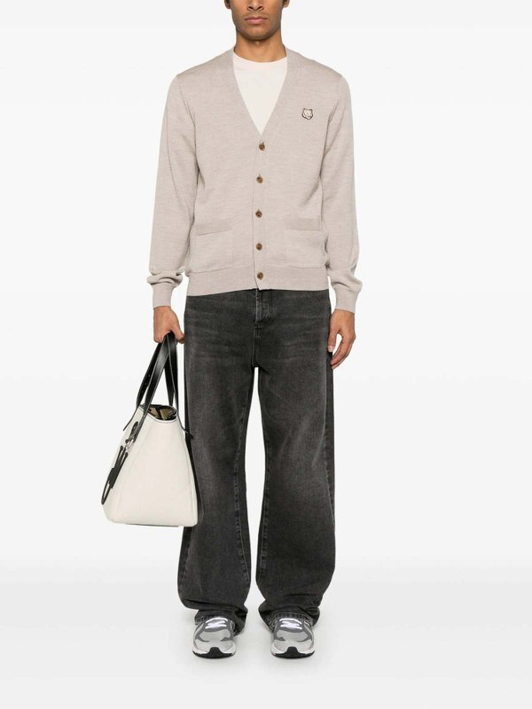 MAISON KITSUNÉ: Pull col rond online - Pull Col Rond - Beige