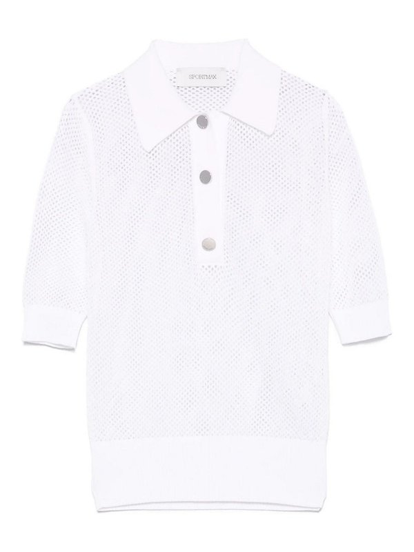 SPORTMAX: Suéteres con cuello pico - Suéter Cuello Redondo - Blanco