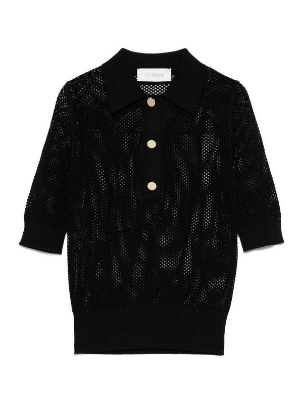 SPORTMAX: Suéteres con cuello pico - Suéter Cuello Redondo - Negro