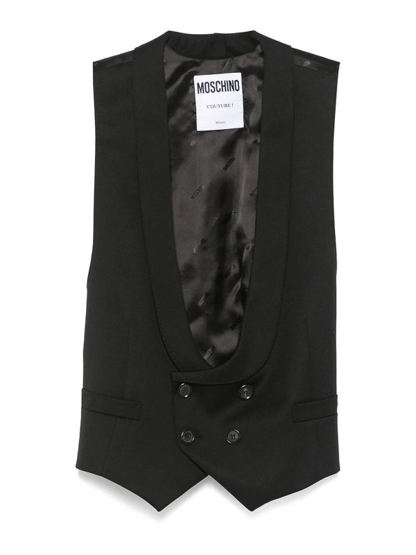 MOSCHINO: ベスト＆チョッキ - ウェストコート/ジレ - 黒