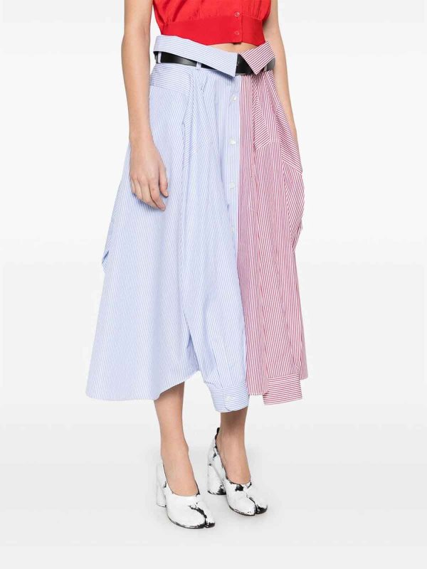 膝丈/ミディスカート - ブルー shop online: MOSCHINO