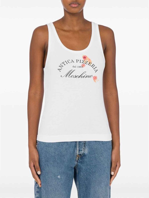 The Best Shops MOSCHINO: Strickpullover mit Rundhalsausschnitt - Rundhalspullover - Weiß