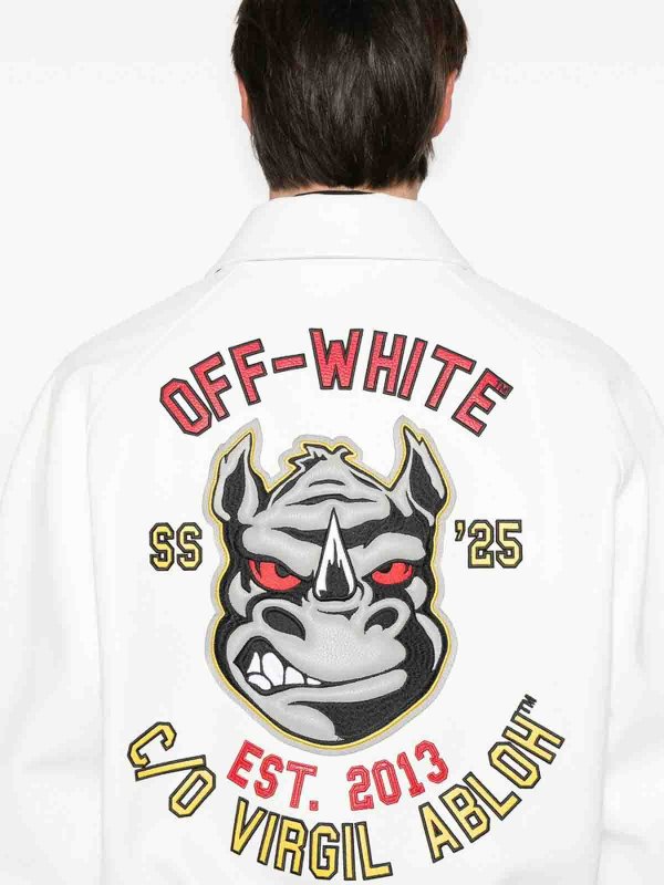 Leather jacket shop online: OFF-WHITE