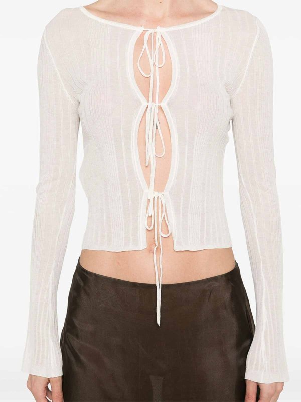 The Best Shops Pinko: Strickpullover mit Rundhalsausschnitt - Rundhalspullover - Weiß