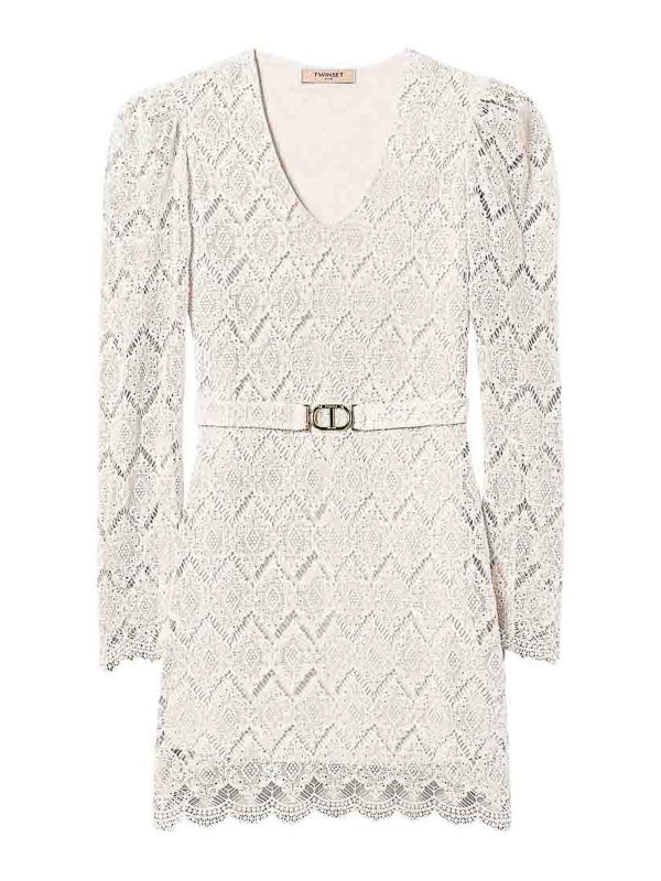 TWINSET: Vestidos media pierna - Vestido Midi - Beis